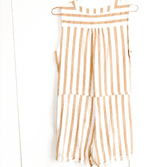 NWOT thread & supply striped romper w/pockets - Picture 6 of 12